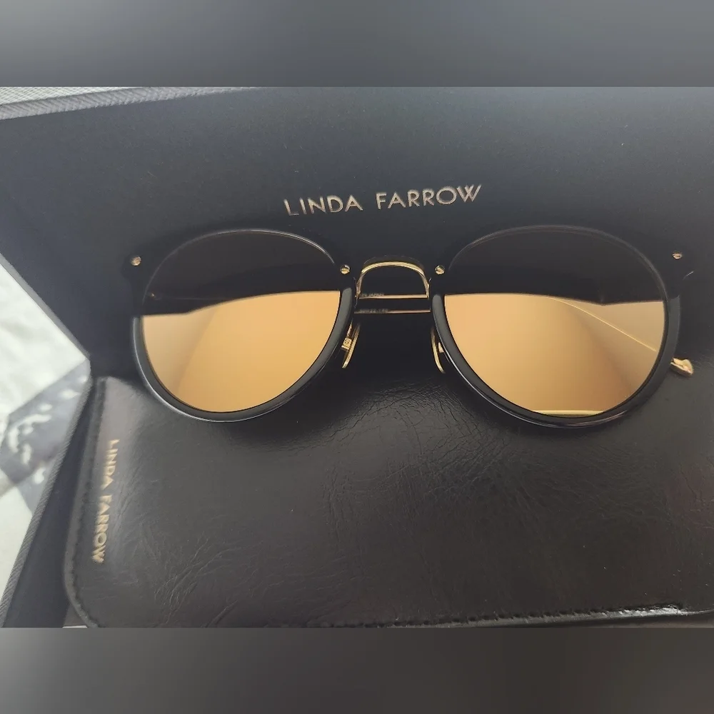 Linda Farrow Dolores C3 Oval Sunglasses New In Box